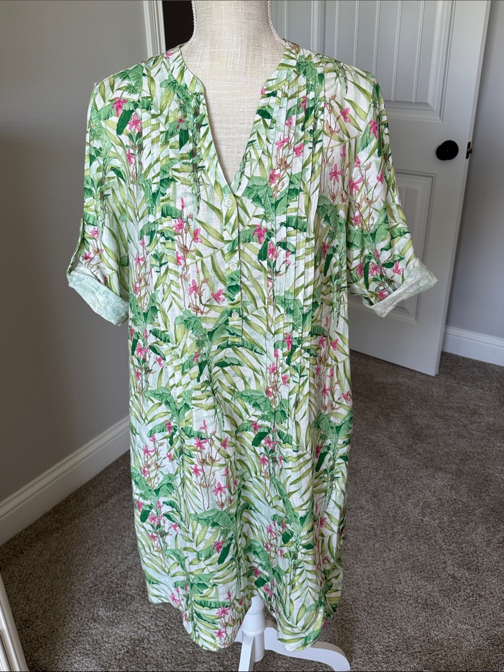 J.mcLaughlin Linen Tropical Print Tunic